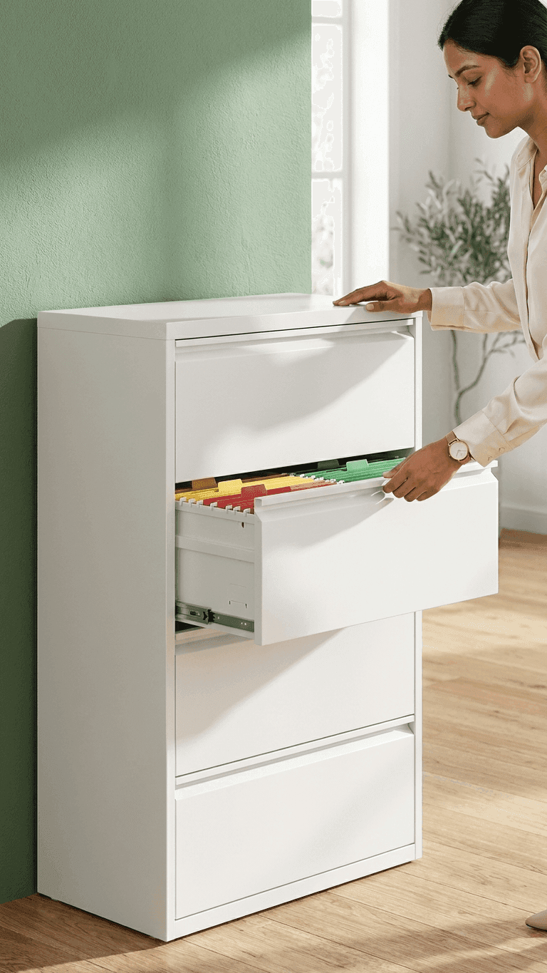 4-Drawer Lateral Filing Cabinets - Geeken Steel Storage & Lockers at Uniq Decor Udaipur